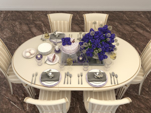 carved tables and chairs european style 2 Modelo 3D
