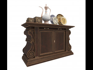 classic cabinet and vintage decoration 3D Model