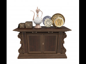 classic cabinet and vintage decoration Model 3D