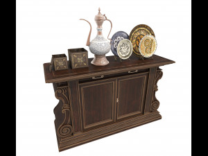 classic cabinet and vintage decoration Model 3D