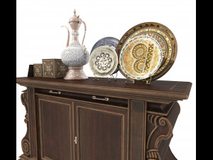classic cabinet and vintage decoration Model 3D