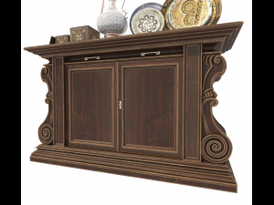 classic cabinet and vintage decoration Model 3D