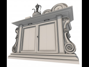 classic cabinet and vintage decoration Model 3D