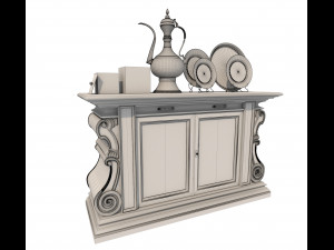 classic cabinet and vintage decoration Model 3D
