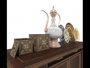 classic cabinet and vintage decoration Model 3D