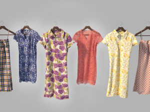 dress on hanger 3D Model