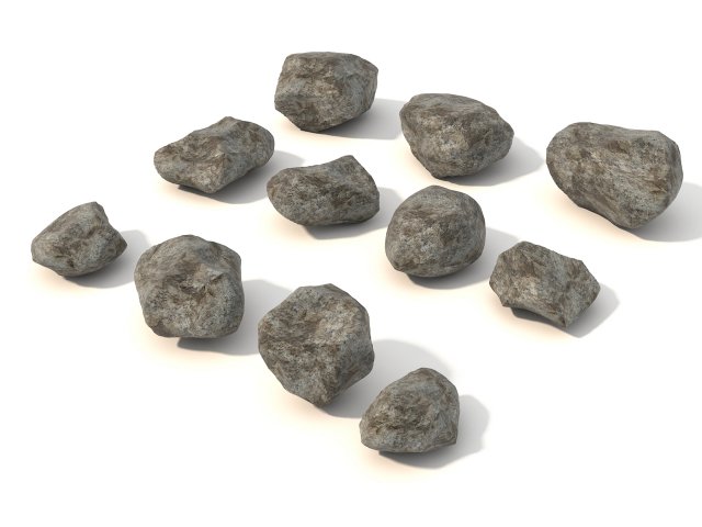 stone and boulder Modelo 3D .c4d .max .obj .3ds .fbx .stl .blend 