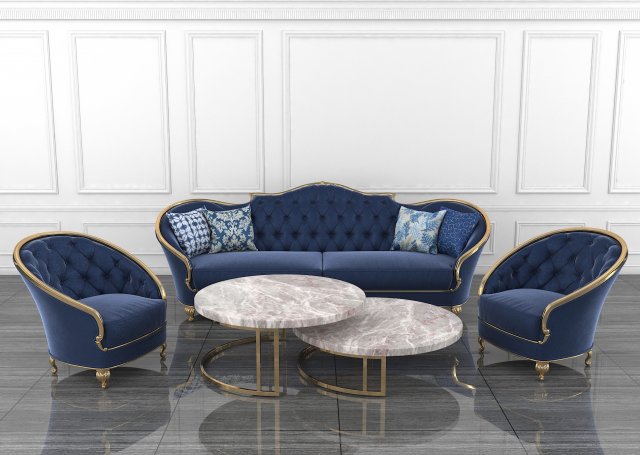 neoclassical living room tables and chairs 3D Модель .c4d .max .obj .3ds .fbx .stl .blend 