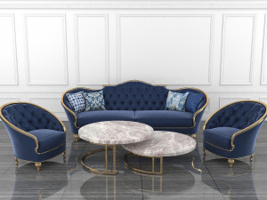 neoclassical living room tables and chairs Modelo 3D