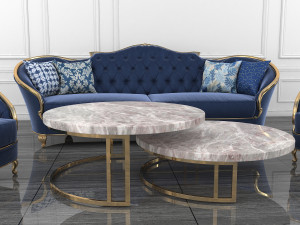 neoclassical living room tables and chairs 3D Модель