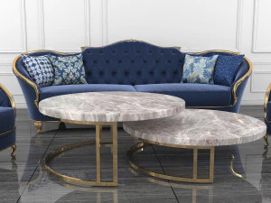 neoclassical living room tables and chairs 3D Model