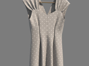 dress on hanger 4 Model 3D