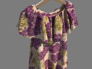 dress on hanger 4 Model 3D