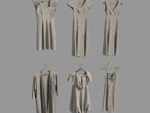 dress on hanger 4 Model 3D