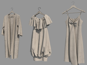 dress on hanger 4 Model 3D