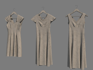 dress on hanger 4 Model 3D