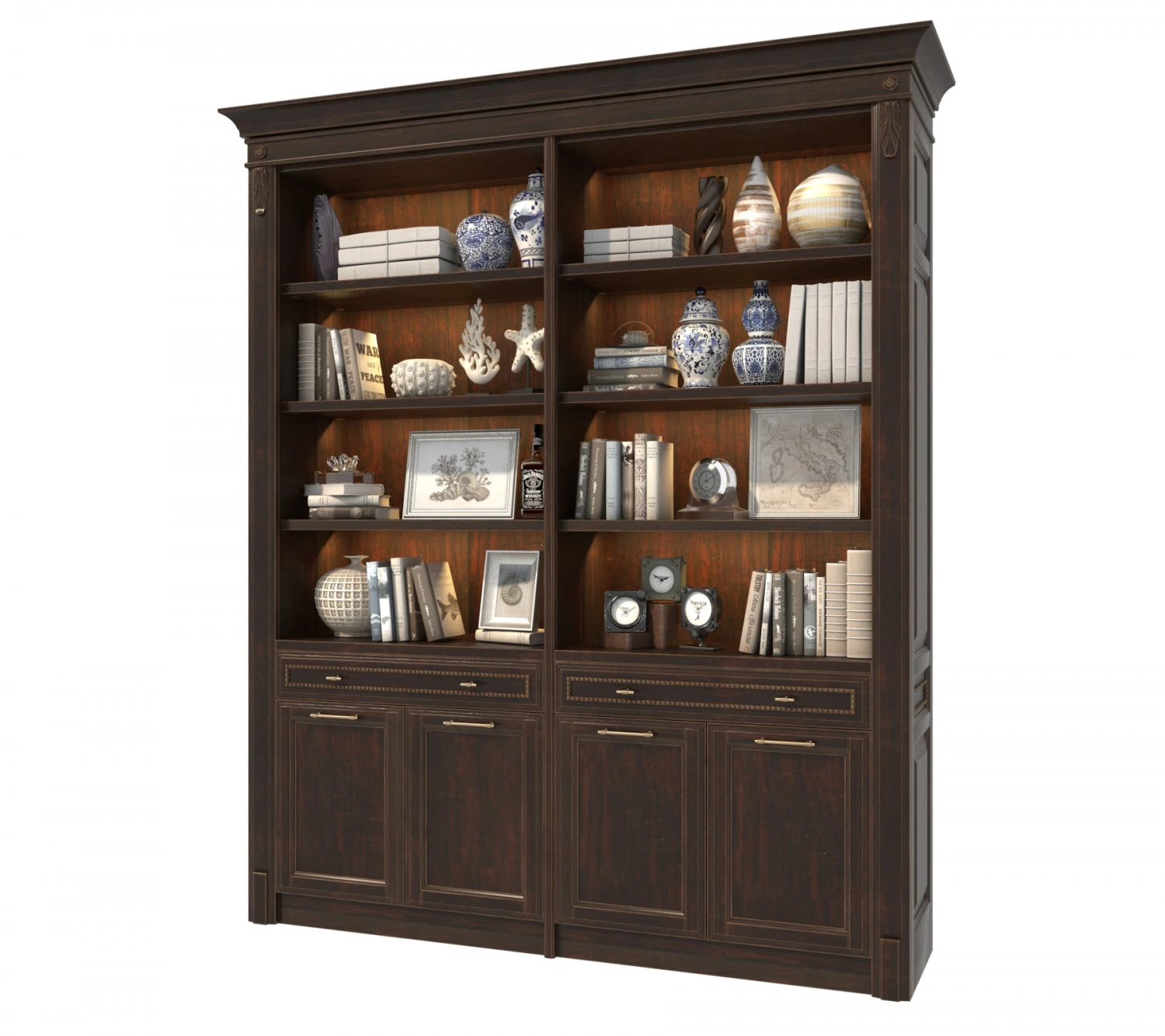 display cabinet classic style 2 3D Model .c4d .max .obj .3ds .fbx .stl .blend 