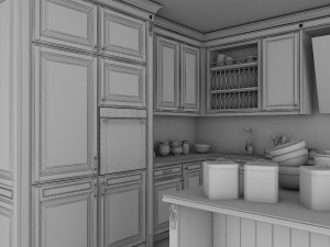 classic kitchen cabinet 3D मॉडल