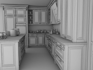classic kitchen cabinet 3D मॉडल