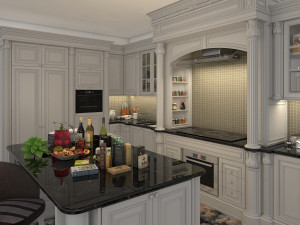 classic kitchen cabinet 2 3D Model