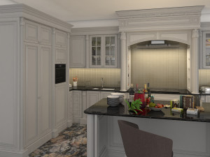 classic kitchen cabinet 2 3D Model