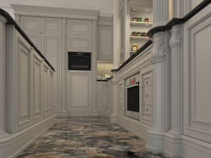 classic kitchen cabinet 2 3D Model