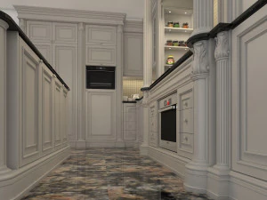 classic kitchen cabinet 2 3D Model