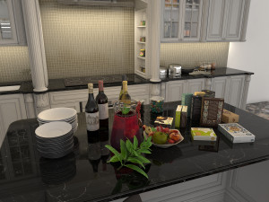classic kitchen cabinet 2 3D Model
