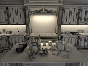 classic kitchen cabinet 2 3D Model