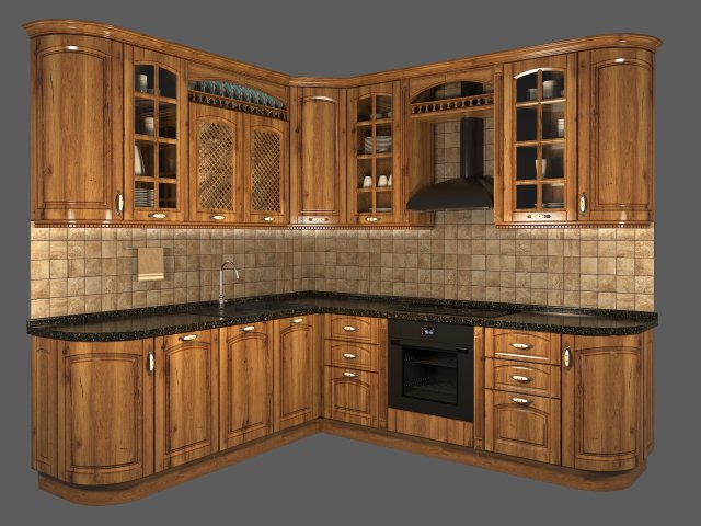 classic kitchen Model 3D .c4d .max .obj .3ds .fbx .stl .blend 