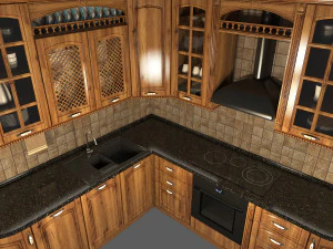 cozinha cl&aacute;ssica Modelo 3D