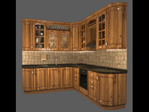 cozinha cl&aacute;ssica Modelo 3D