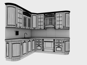 cozinha cl&aacute;ssica Modelo 3D