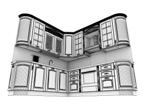 cozinha cl&aacute;ssica Modelo 3D