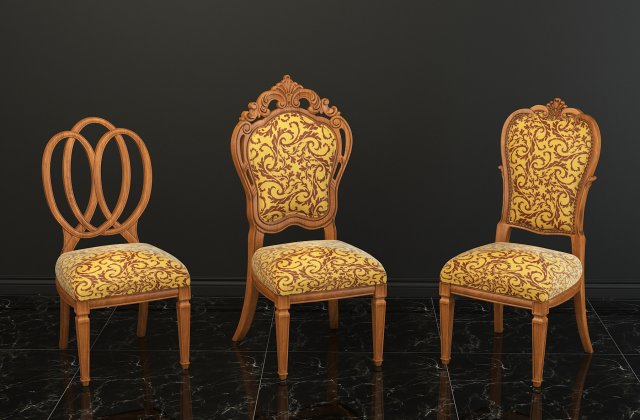 classic chair 2 3D Model .c4d .max .obj .3ds .fbx .stl .blend 