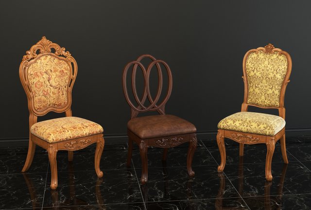 classic chair 3 3D Model .c4d .max .obj .3ds .fbx .stl .blend 