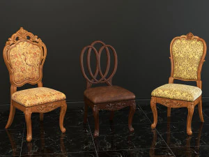 クラシックチェア 3 3Dモデル