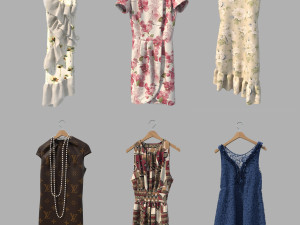 dress on hanger 5 Modèle 3D