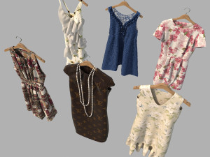 dress on hanger 5 3D Модель