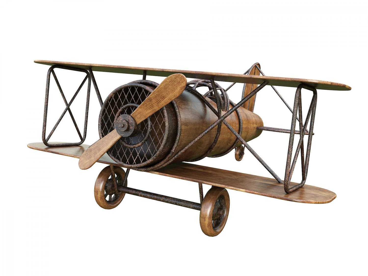 children aircraft toy made of wood 3D Model .c4d .max .obj .3ds .fbx .stl .blend 