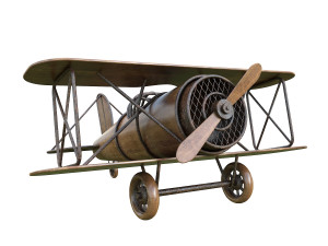 children aircraft toy made of wood Model 3D