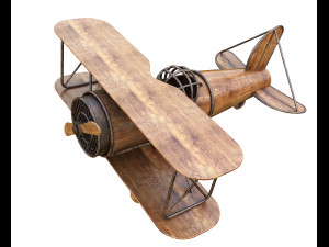 children aircraft toy made of wood Model 3D