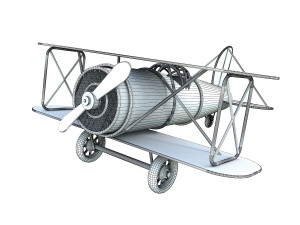 children aircraft toy made of wood Model 3D