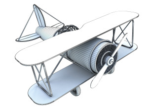 children aircraft toy made of wood Model 3D