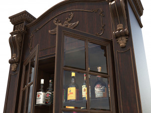 display cabinet european style Model 3D