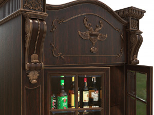display cabinet european style Model 3D