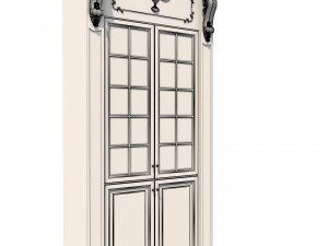 display cabinet european style Model 3D