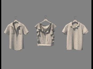 clothing on hanger 3D Model