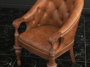 classic armchair and coffee table 3D Model