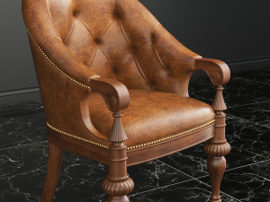 classic armchair and coffee table 3D Model